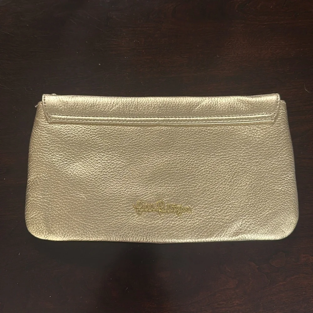 Lilly Pulitzer Gold Clutch with Pearl Accents NWOT - Picture 2 of 9